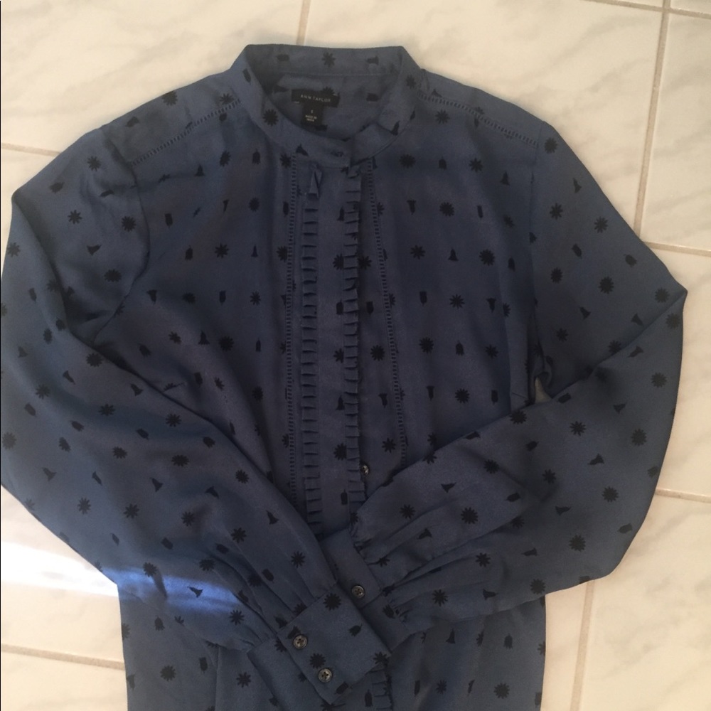Ann Taylor silk blouse with star details